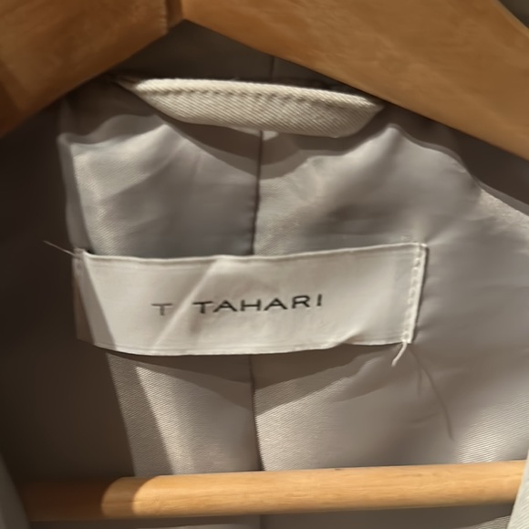 T tahari grey wrap trench coat - Picture 2 of 5